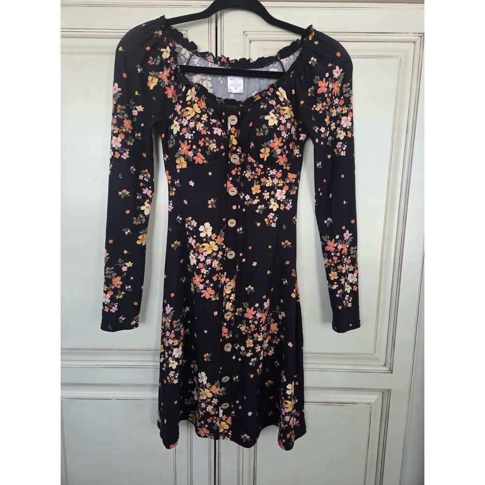 Floral Milkmaid Dress Women's Xs Peasant Boho Women's Xs Juniors Sz 1 Romantic